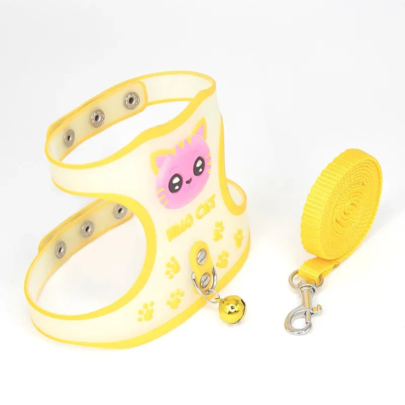 luminous light-up cat harness and leash for night walks