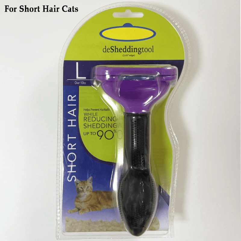 deshedding brush removing loose fur from cats and dogs