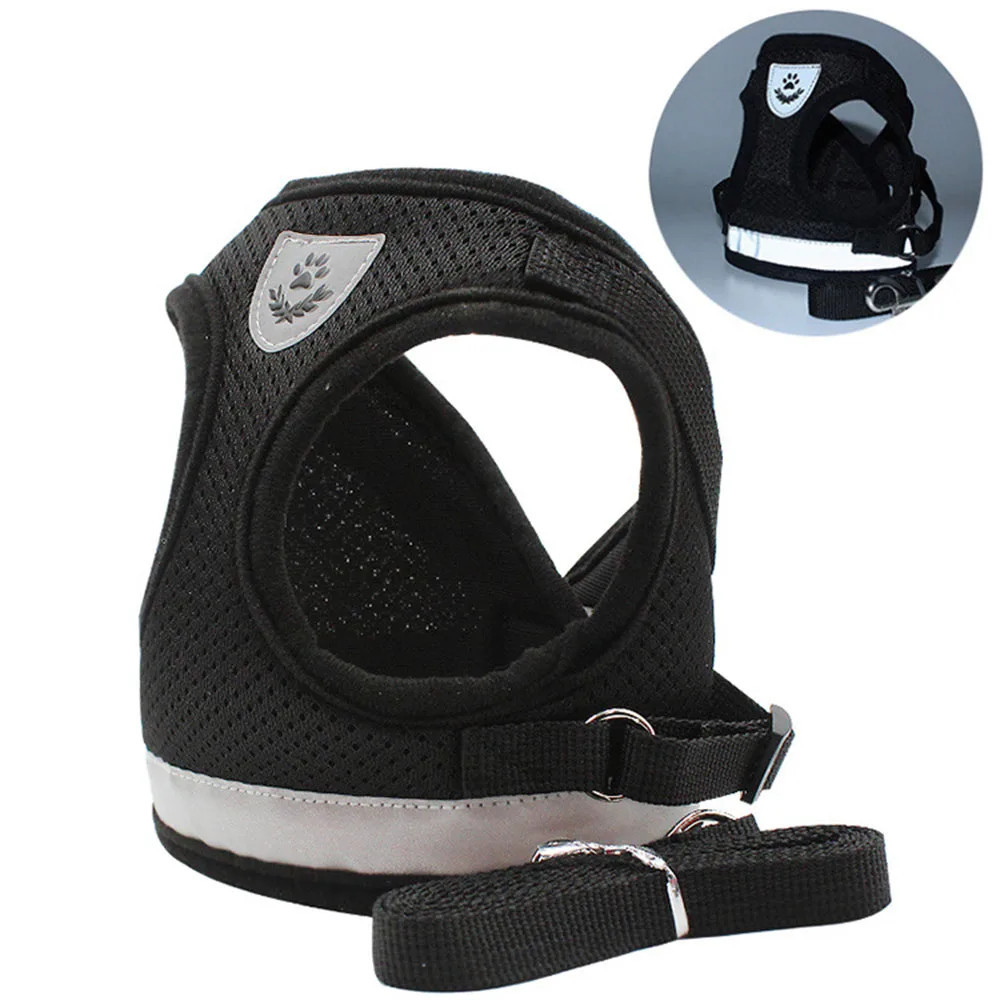 escape-proof reflective cat harness and leash set