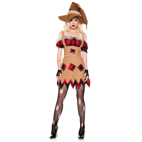 Halloween Carnival Party The Wizard Of OZ Scarecrow Cosplay Costume Masquerade Drama Clown Circus Fancy Dress for Women