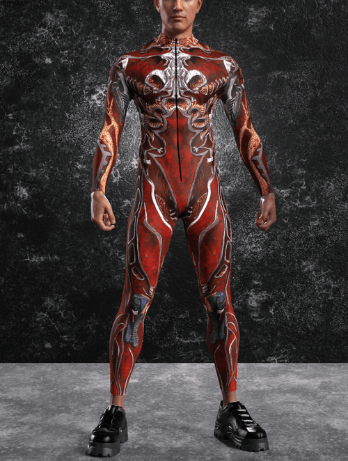 Sexy Muscle Jumpsuit 3D Printed Holiday Party Men's Rainbow Bodysuit Halloween Cosplay Zentai Suit Cycling Set Rave Outfit Monos