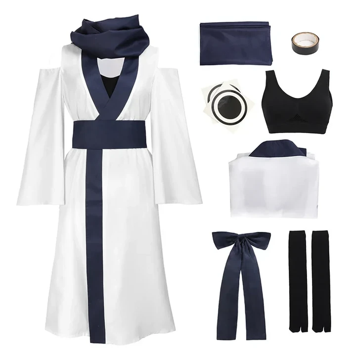 Ryomen Sukuna Cosplay Costumes Adult Women Outfits Japan Kimono Hanfu Halloween Anime Clothing with Waist Belt