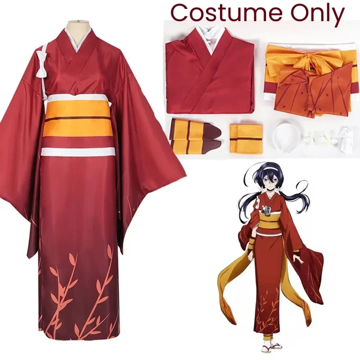 Izumi Kyouka Cosplay Costume Izumi Kyouka Kimono Anime Izumi Kyouka Full Set for Halloween Party Outfit for Women Girls