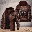 Triumph Motorcycles Zip Leather Jacket With Hood
