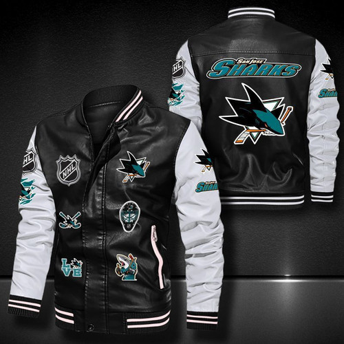 San Jose Sharks Leather Bomber Jacket 1193