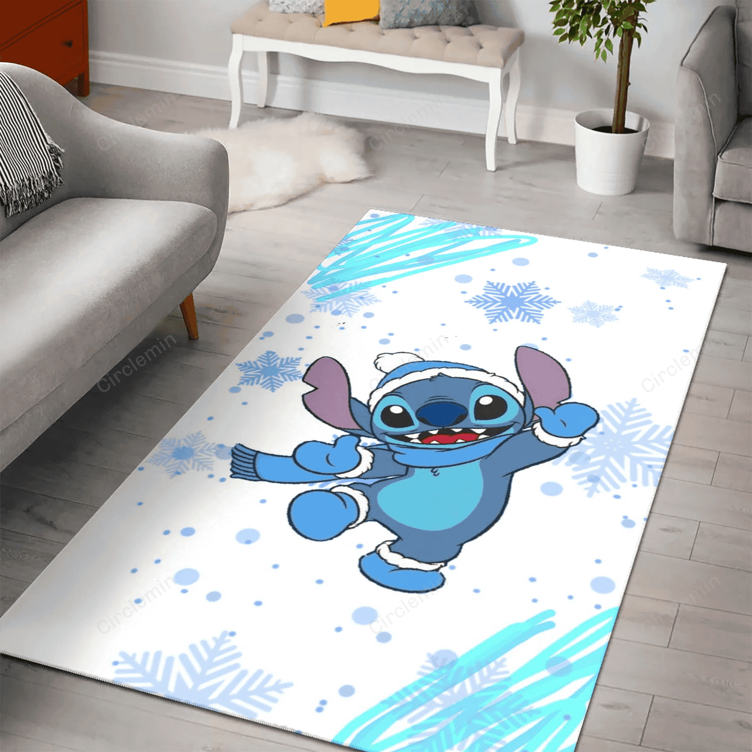 Stich Mini Rug Disney Lilo And Stich Christmas Stich 2 3D Area Rug Full Printing ...