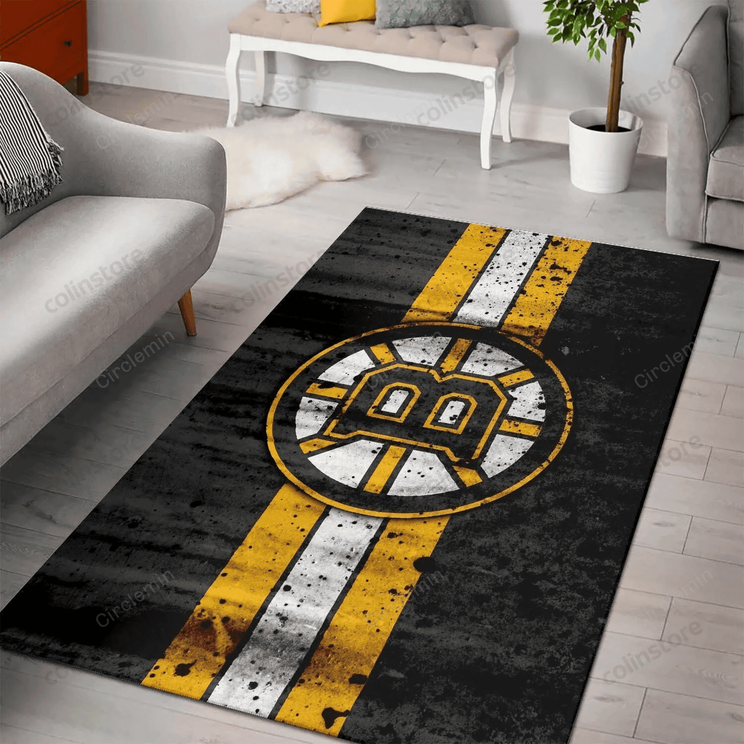 Boston Bruins 3D Area Rug Full Printing Living Room Bed Room Home Decor ...