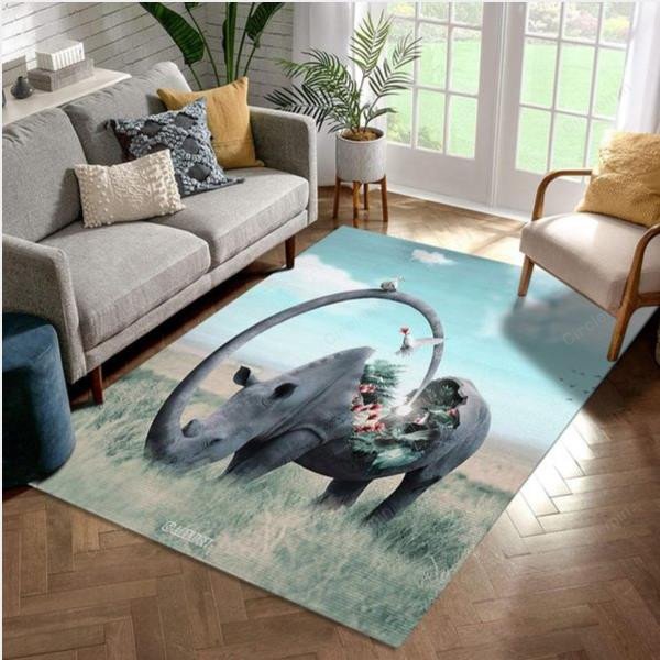 Rhino Rug Rhino Rug Living Room Rug Family Gift US Decor - Circlemin