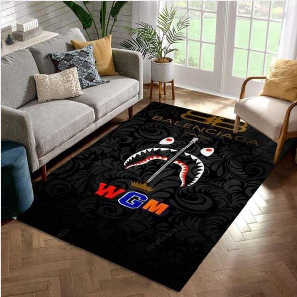 Balenciaga Shark Area Rug Bedroom Rug Christmas Gift US Decor - Circlemin