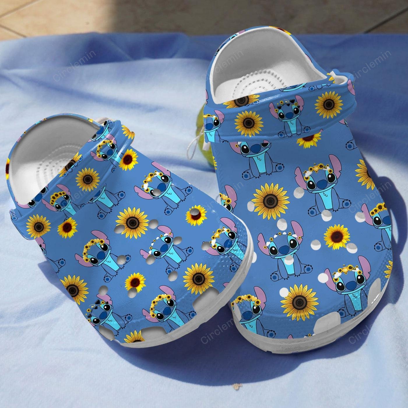 Cute Blue Alien With Sunflower Clogs - Circlemin