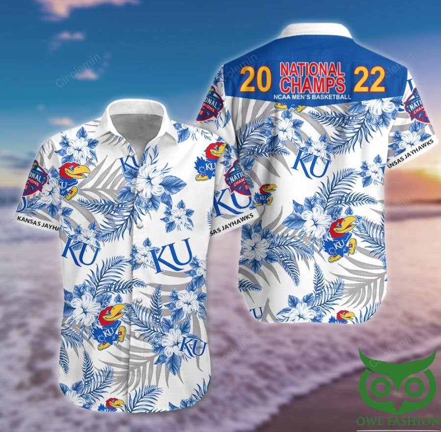 Jayhawks Color:blue Kansas Jayhawks NCAA Blue Tropical Hawaiian Shirt - Circlemin