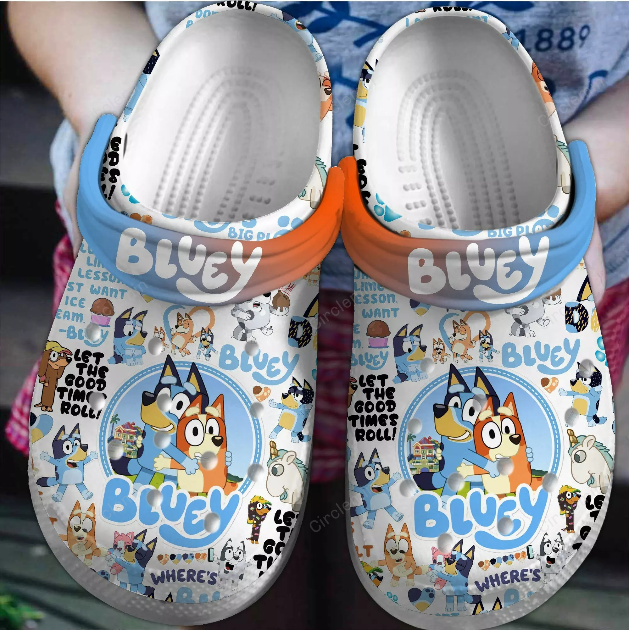 Bluey And Bingo Let The Good Time Roll Blue Crocs Classic Clogs Shoes ...