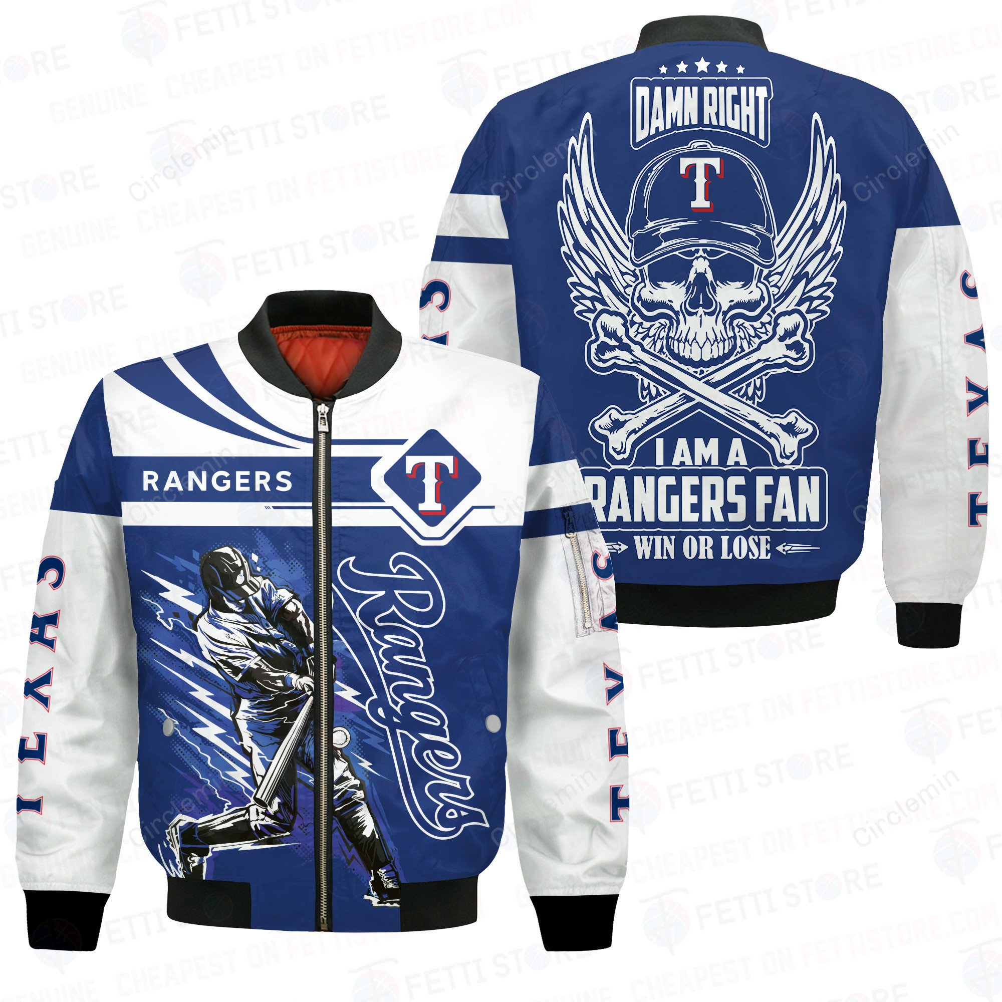 Texas Rangers Pattern Material Texas Rangers Pattern MLB 3D Bomber Jacket - Circlemin