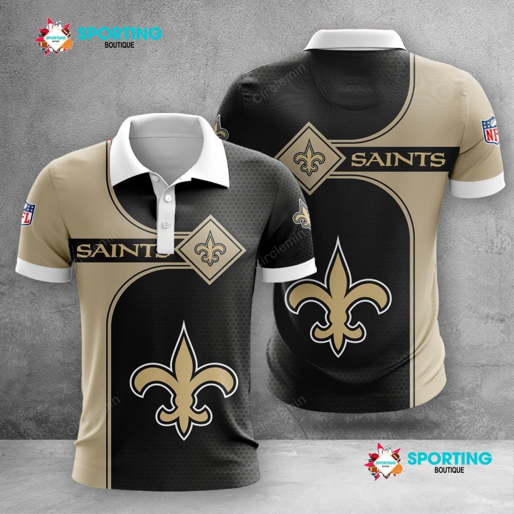 Saints Rugby Pattern New Orleans Saints NFL Football Team Logo Hexagon Pattern Printed 3D ...