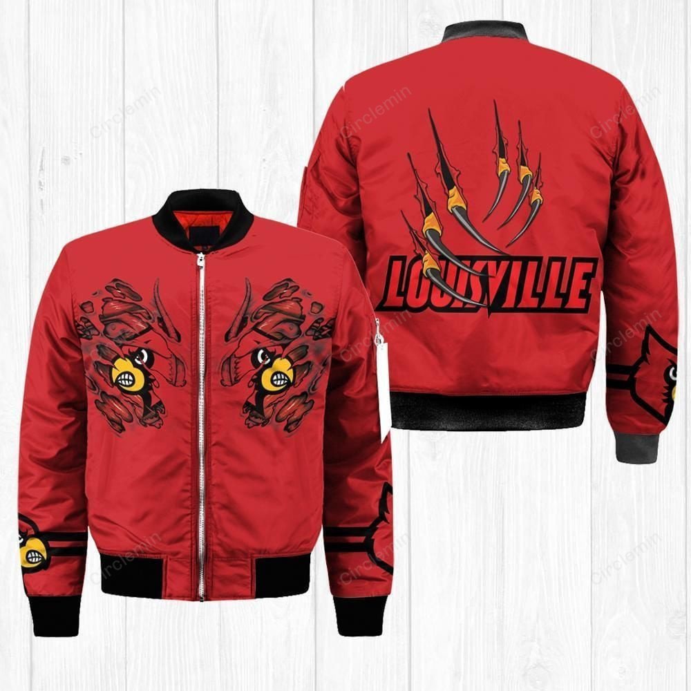 Louisville Cardinals Claws 3D Bomber Jacket - Circlemin