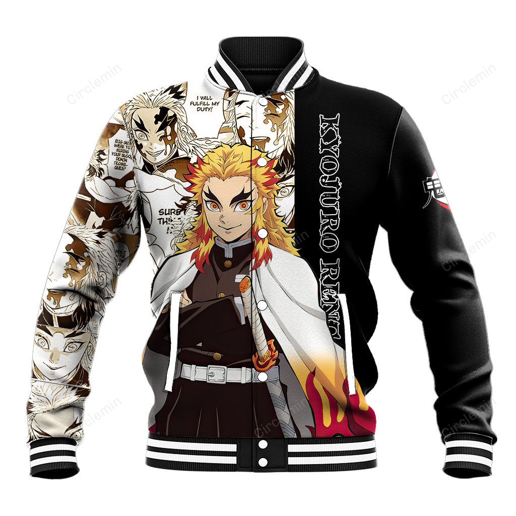 Kyojuro Rengoku Baseball Jacket Demon Slayer Ts04 - Hearthtops Store ...
