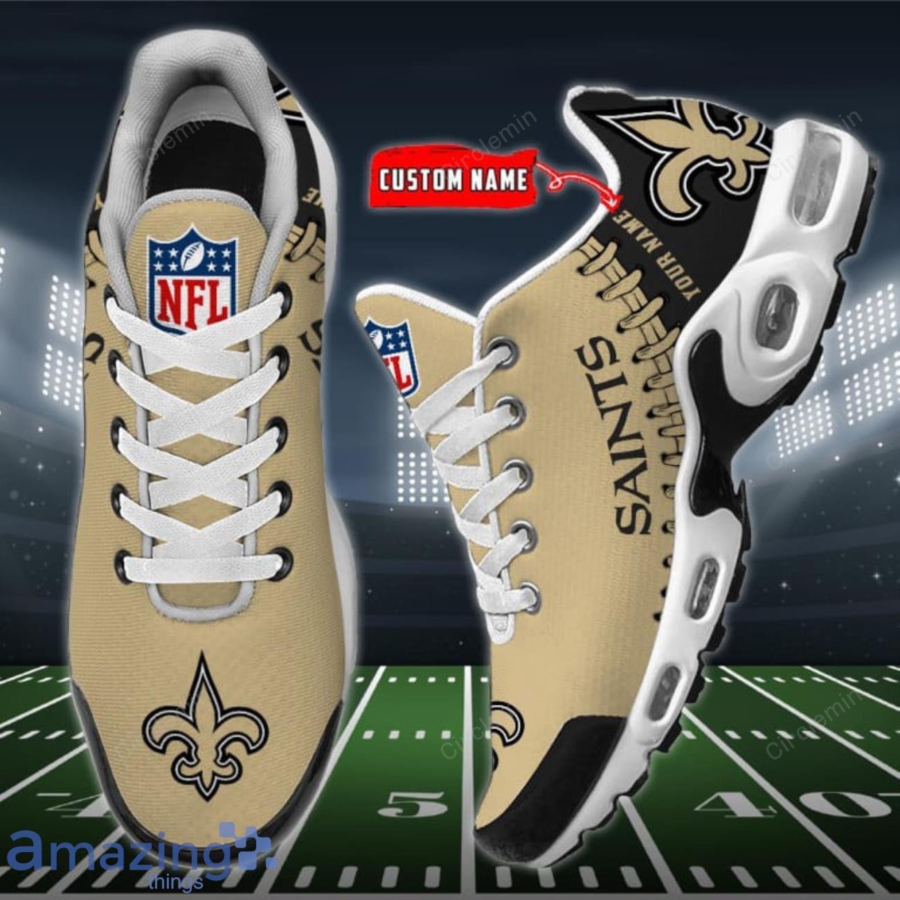 Saints Rugby Pattern Personalized New Orleans Saints NFL Team Logo Rugby Ball Pattern TN Air ...