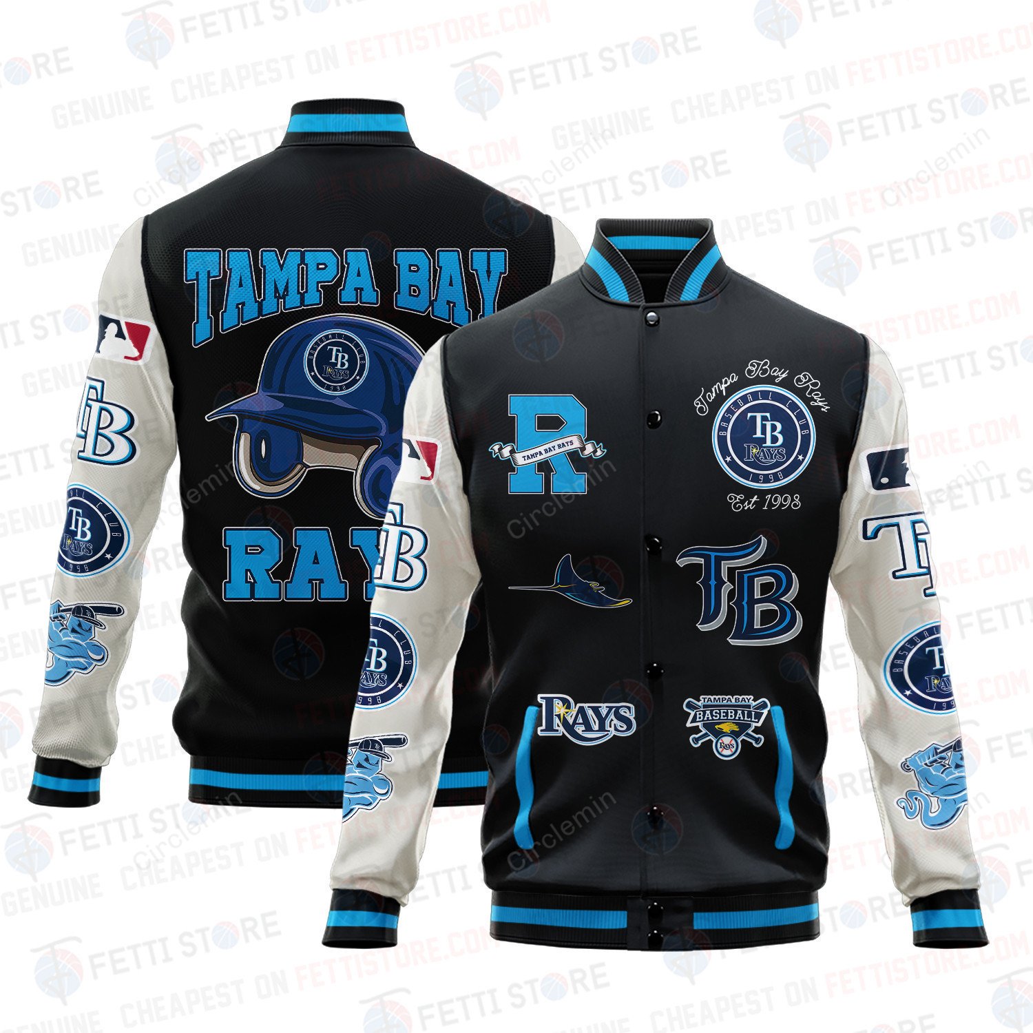 Tampa Rays Jacket Tampa Bay Rays Major League Baseball AOP Varsity Jacket - Circlemin