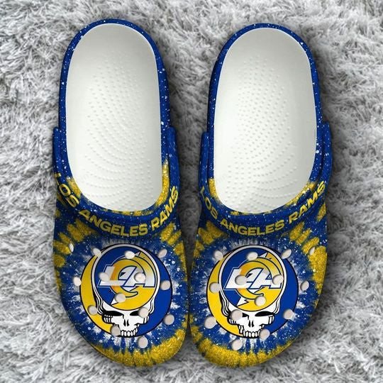 La Rams Clogs Los Angeles Rams Grateful Dead Pattern Crocs Classic Clogs Shoes ...