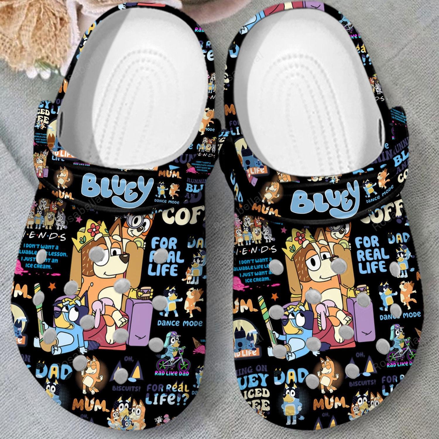 Comfortable Clogs Bluey And Bingo Classic Black Clogs - Rosabellal