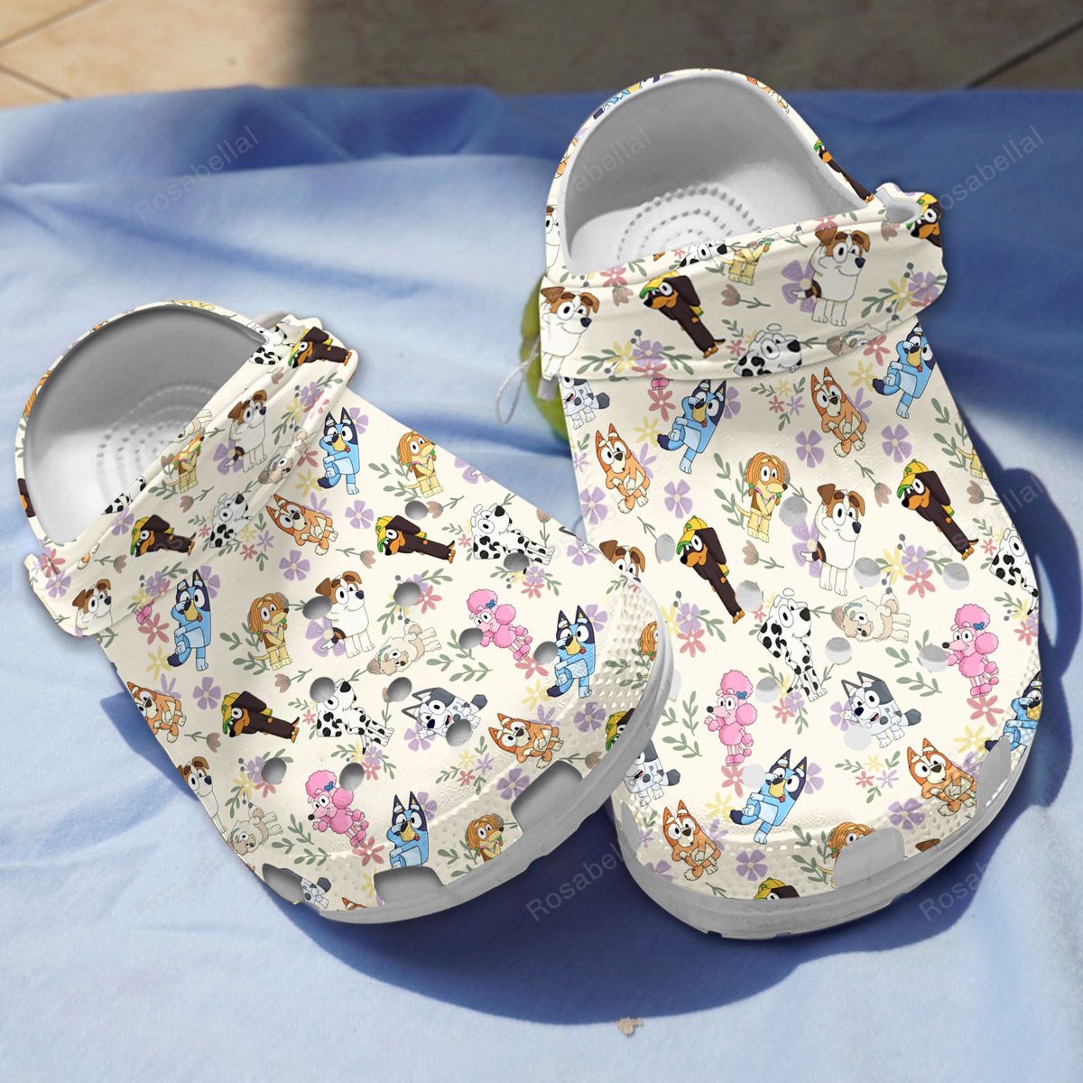 Special Bluey Beige Clogs For Kids & Adults - Rosabellal