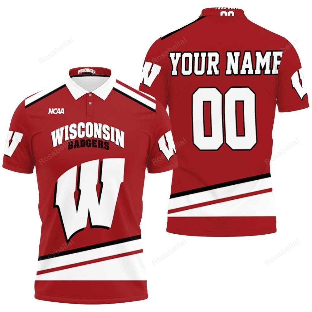 Wisconsin Red Wisconsin Badgers Mascot Red Personalized 3D All Over Print Polo Shirt ...