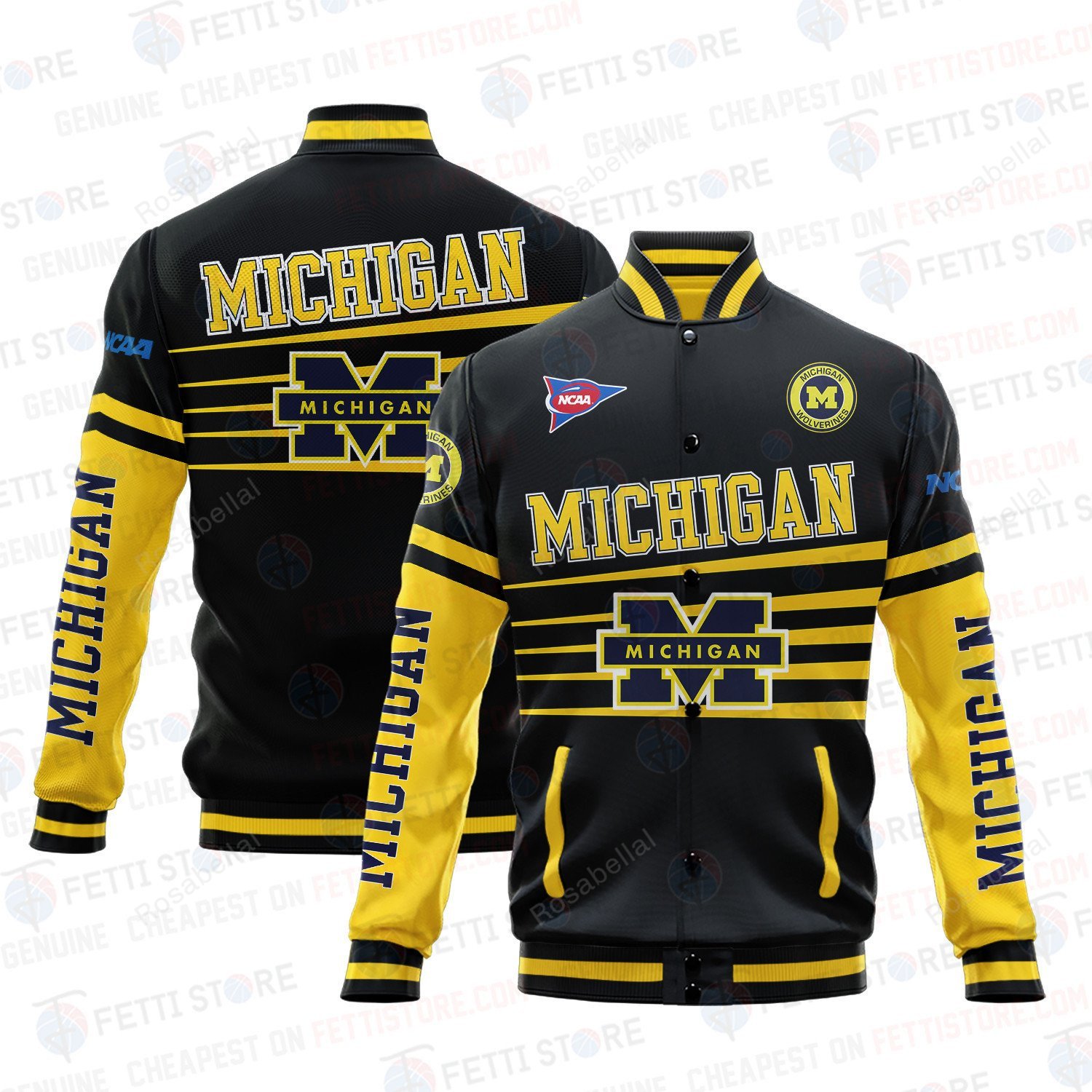 Michigan Wolverines - Ncaa Aop Varsity Jacket V1 - Hearthtops Store ...