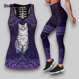 Galaxy Cat All Over Printed Women�s Tanktop Leggings Set TLS0907