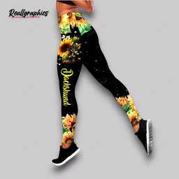 Dachshund With Sunflower Hollow Tanktop Legging Set Outfit TLS0907