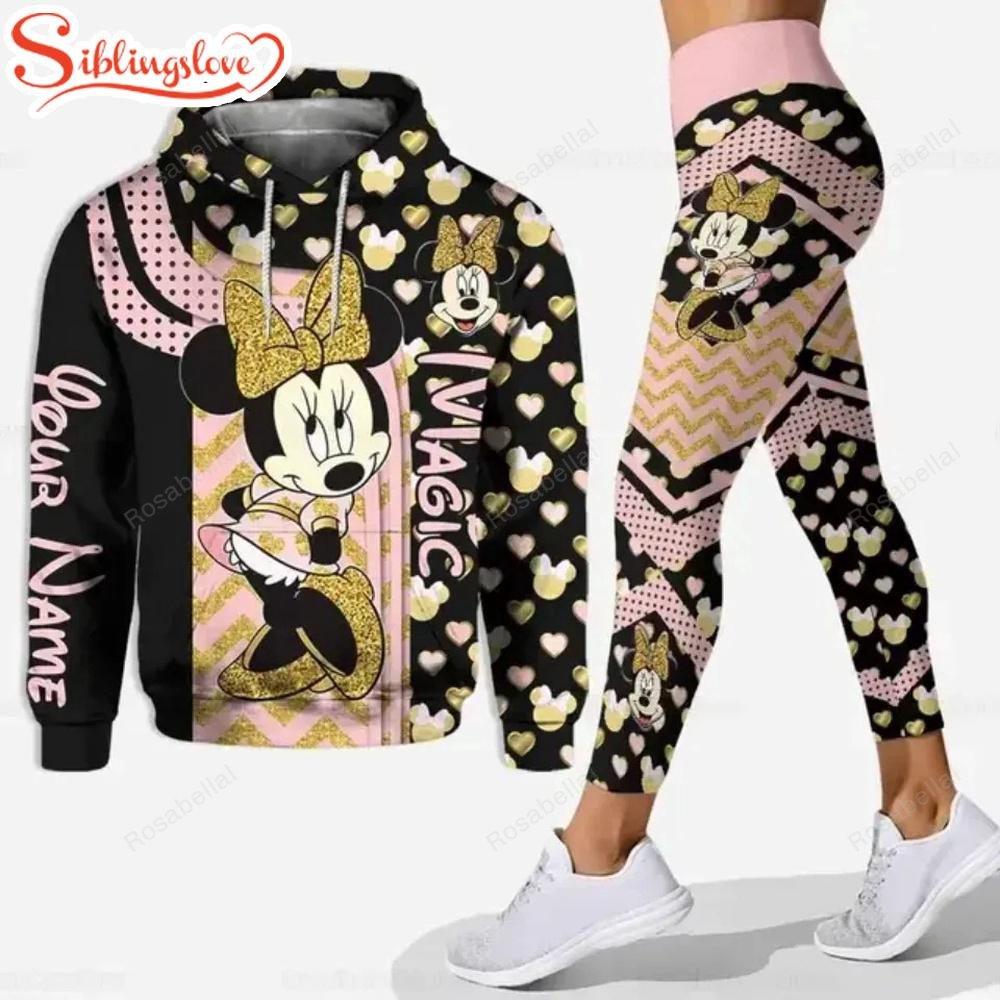 Custom Name Cute Minnie Hoodie Legging Set HLS1507