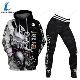 Jack Skellington Graphic Hoodie And Leggings Set HLS1507