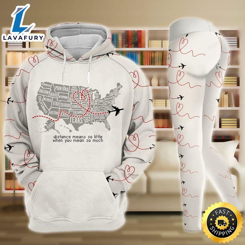 Distance Means So Little When You Mean So Much Valentine All Over Print Leggings Hoodie Set Outfit For HLS1507