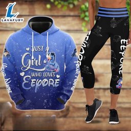 Eeyore Custom Just A Girl Hoodie And Capris Leggings Set HLS1507