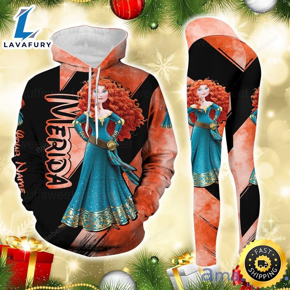 Custom Name Princess Merida Hoodie And Legging Set Gift For Mom Or Your Girl Friend HLS1507