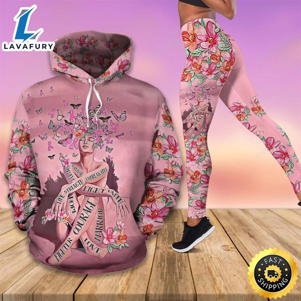 Strong Girl Breast Cancer Awareness Hoodie & Legging & Zip Up HLS1507