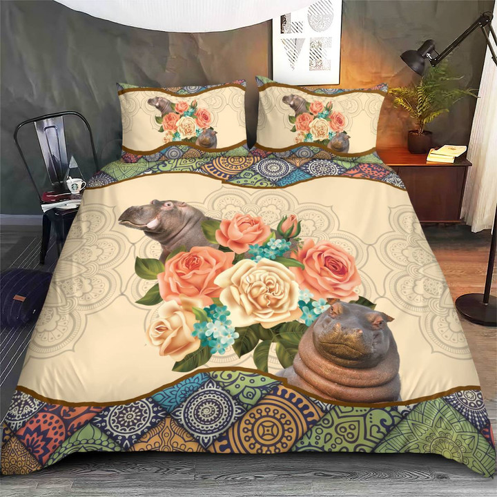 Premium Hippo Quilt Bedding Set