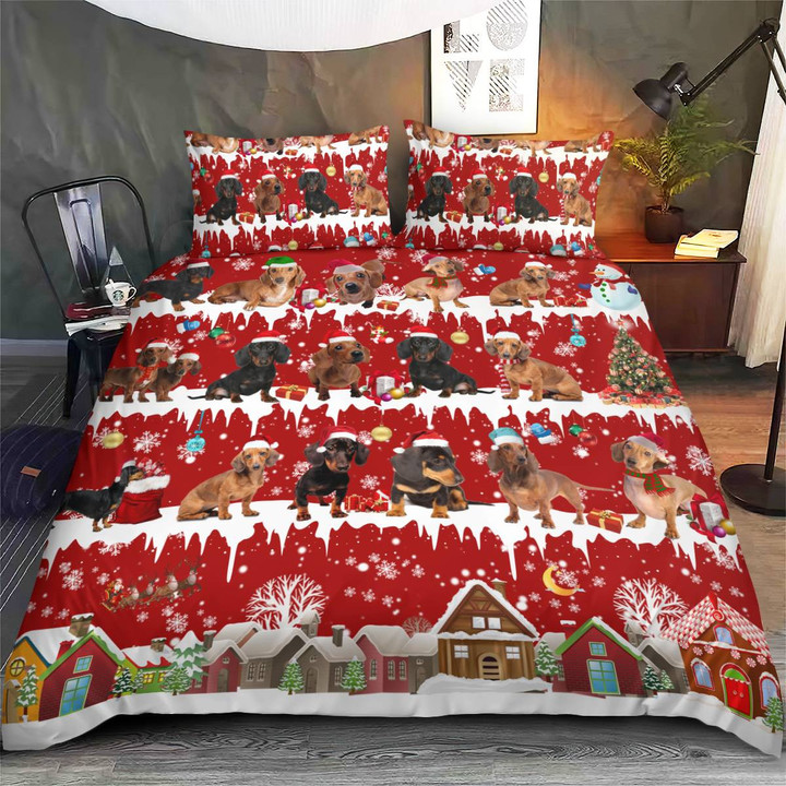Christmas Dachshund Dog Lover Bedding Set
