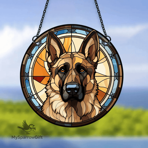 1pc Pet Dog Acrylic Wall Decoration German Shepherd