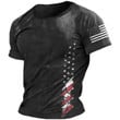 American Round Neck US Flag Short Sleeved Tops Tees