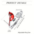 Stylish and Cute Cartoon Style Cardinal Bird Open Ring