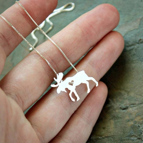 Simple Silver Color Little Moose