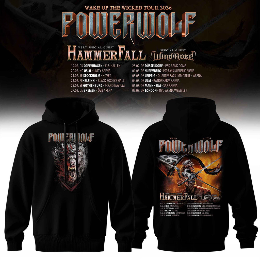 Powerwolf Wake Up The Wicked Tour 2026 Hoodie Powerwolf Merch Gifts For ...