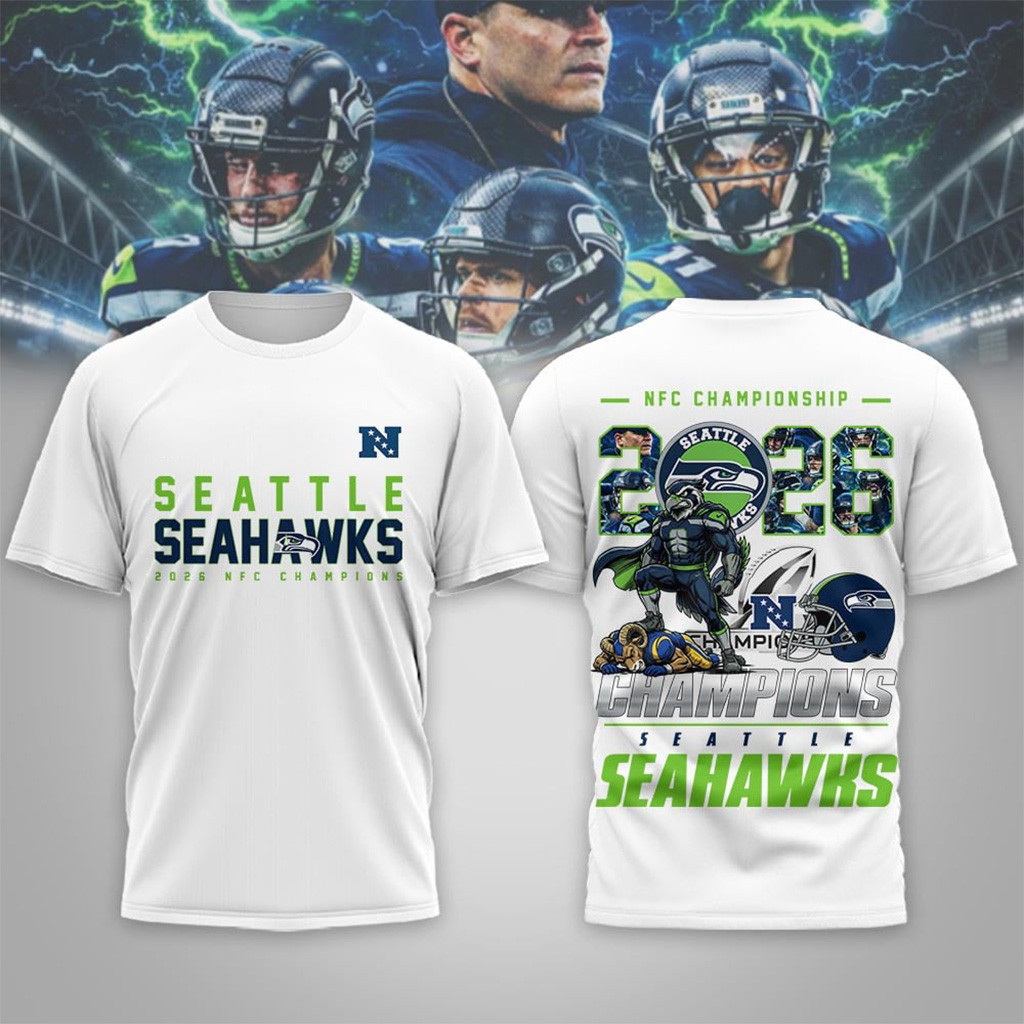 Seattle Team Merch Seattle Seahawks Premium Nfl 2026 Super Bowl 3D Shirt Sports ...