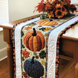 Rustic Autumn Quilted Table Runner NCU0PT8636