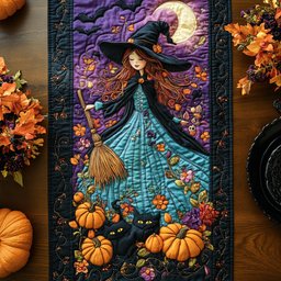 Midnight Charm Quilted Table Runner NCU0DV7208