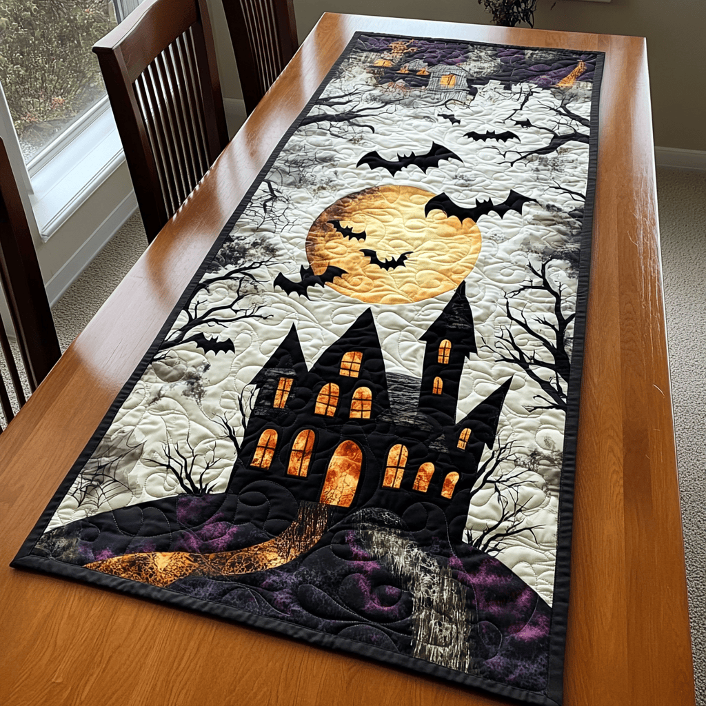 Haunted Glow Quilted Table Runner NCU0DK9377