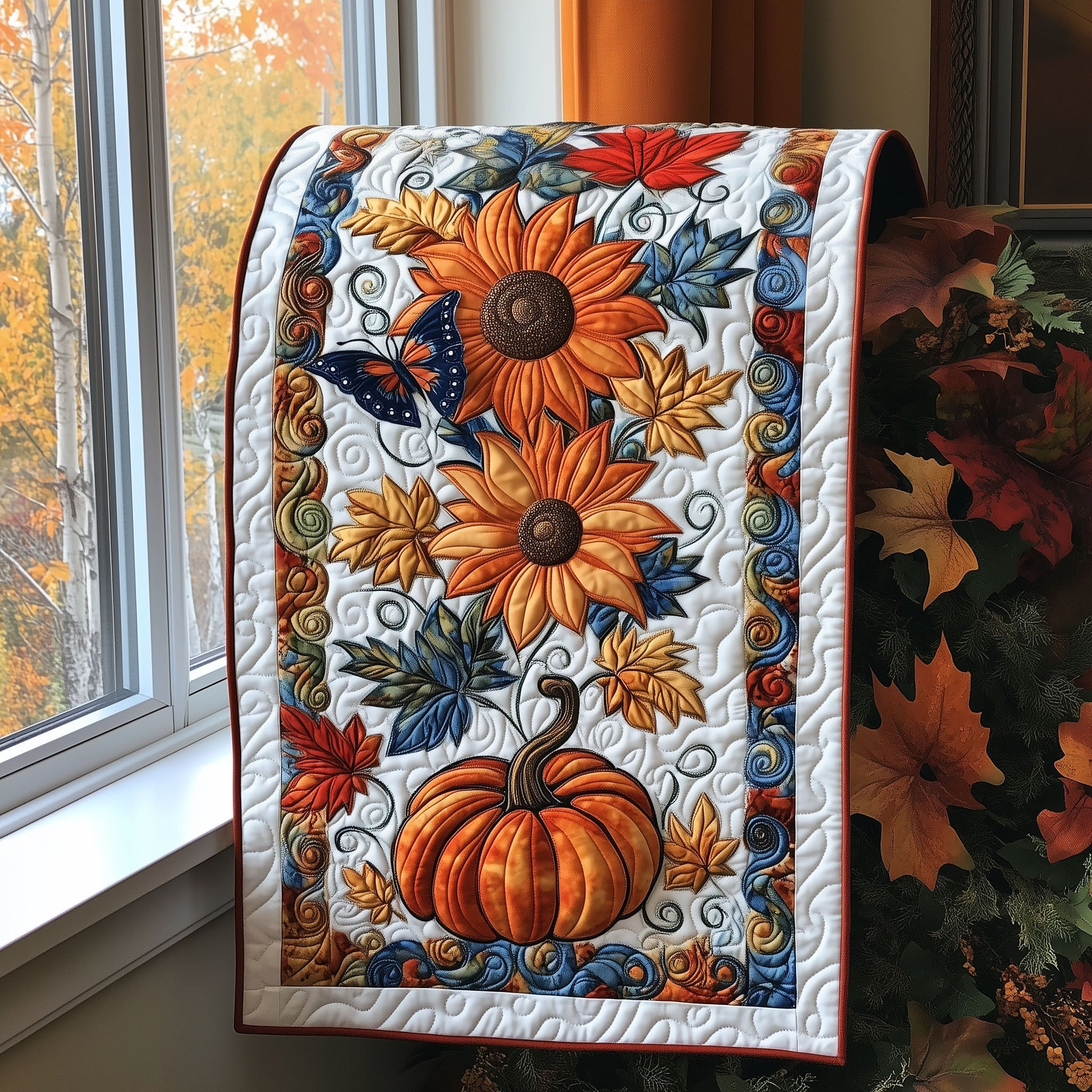 Harvest Glow Quilted Table Runner NCU0PT8633