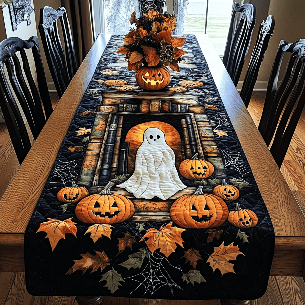 Pumpkin Spirits Quilted Table Runner NCU0DK9314