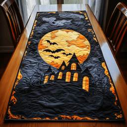 Moonlit House Quilted Table Runner NCU0DK9375