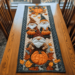 Pumpkin Gnome Quilted Table Runner NCU0DK9542
